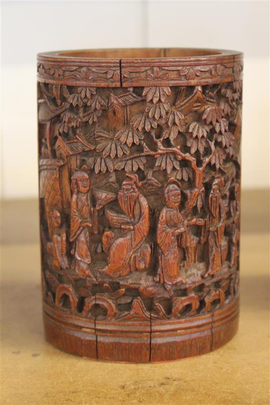 Bamboo brush pot